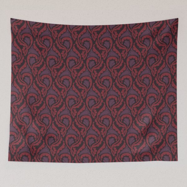 Item preview, Nouveau Abstract Floral - 2a1e25 designed and sold by knitetgantt.