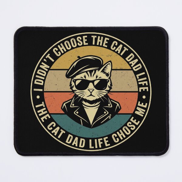Item preview, Cat Dad Life Chose Me Retro Sunset Shirt designed and sold by TeNovaStudio ⭐⭐⭐⭐⭐.