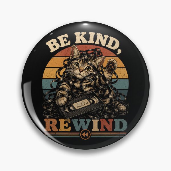 Item preview, Be Kind Rewind Cat designed and sold by GhoulishGraphX.