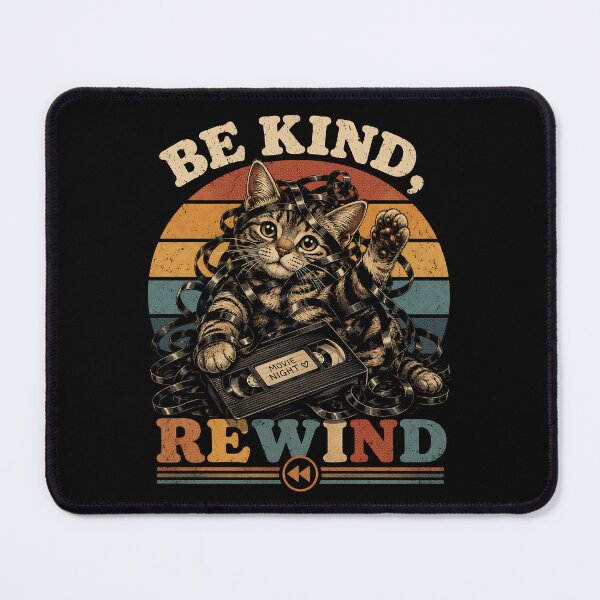 Item preview, Be Kind Rewind Cat designed and sold by GhoulishGraphX.