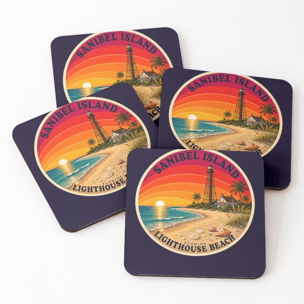 Artikelvorschau, Sanibel Island Florida Leuchtturm Strand Vintage Reiseabzeichen entworfen und verkauft von Swanny's Custom T-shirt and Gift Designs.