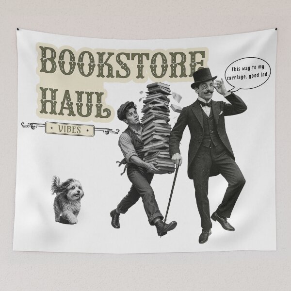 Item preview, Vintage Bookstore Haul Literary Graphic designed and sold by TheSnarkyShark.