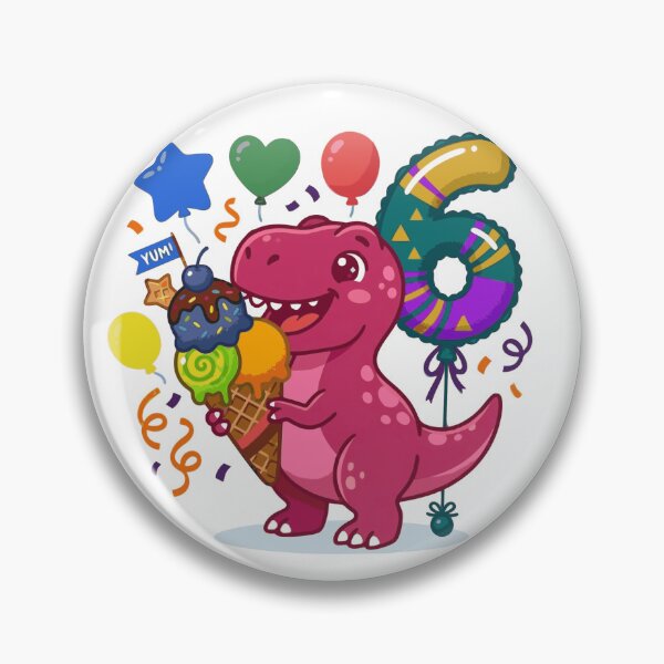 Item preview, 6th T-rex birthday dino lover ice cream cone designed and sold by Tronstell.