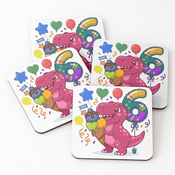 Item preview, 6th T-rex birthday dino lover ice cream cone designed and sold by Tronstell.