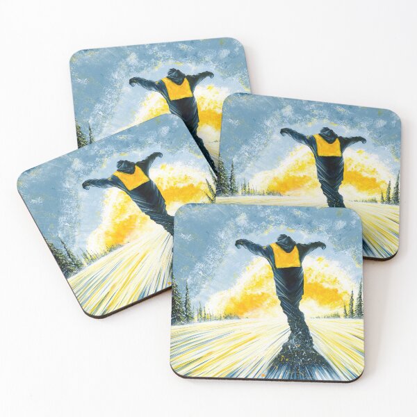 Item preview, Salute The Sun (V2) 2024 | Snowboard Sunset Painting | Mountain Adventure Artwork | Shred Art designed and sold by Shred Art Studio.