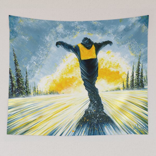 Item preview, Salute The Sun (V2) 2024 | Snowboard Sunset Painting | Mountain Adventure Artwork | Shred Art designed and sold by Shred Art Studio.