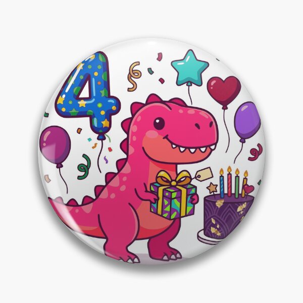 Item preview, Four Saurus T-rex 4th birthday gift kids dino party designed and sold by Tronstell.