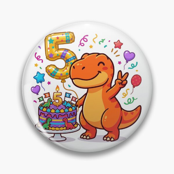 Item preview, Five Saurus orange T-rex 5th birthday dino lover designed and sold by Tronstell.