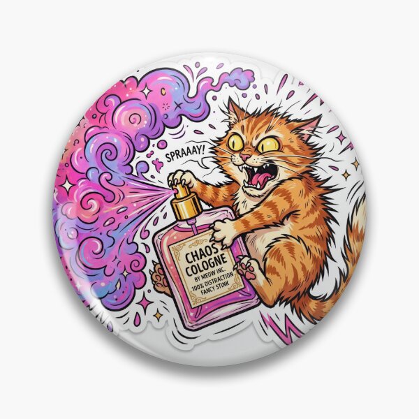 Item preview, Chaotic Cat Spraying Perfume Funny Sticker Art designed and sold by Purrlume.