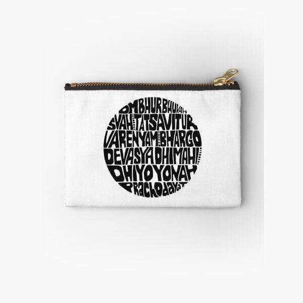 Item preview, Gayatri Sanskrit hand lettering round circle mantra chant black designed and sold by wordznart.