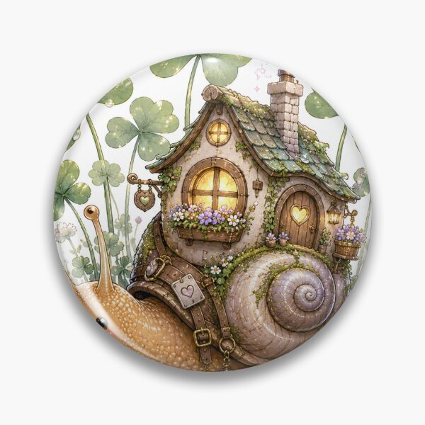 Item preview, Lucky Snail Cottage – Whimsical Garden Sticker designed and sold by InkPixell.