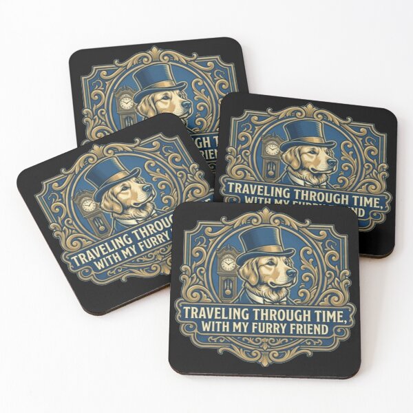 Item preview, Vintage Golden Retriever Time Travel Dog Art | Traveling Through Time With My Furry Friend designed and sold by thoughtswear.