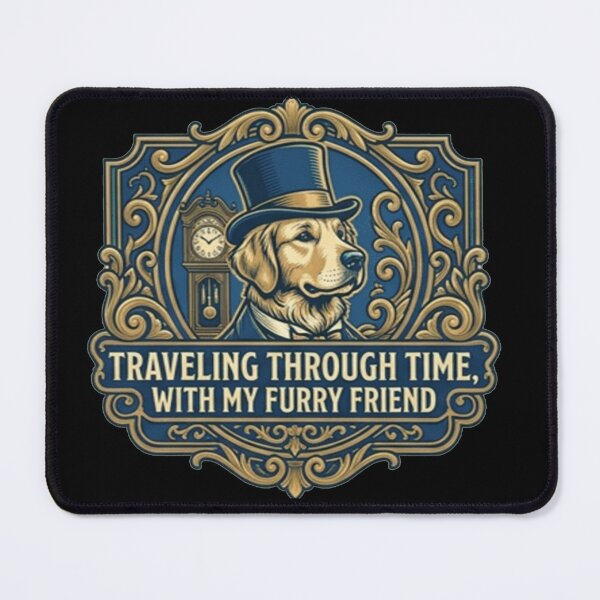 Item preview, Vintage Golden Retriever Time Travel Dog Art | Traveling Through Time With My Furry Friend designed and sold by thoughtswear.