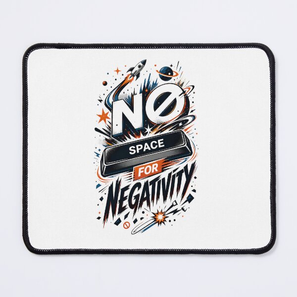 Item preview, No Space For Negativity – Funny Tech & Motivational Design designed and sold by DesignsCreative.