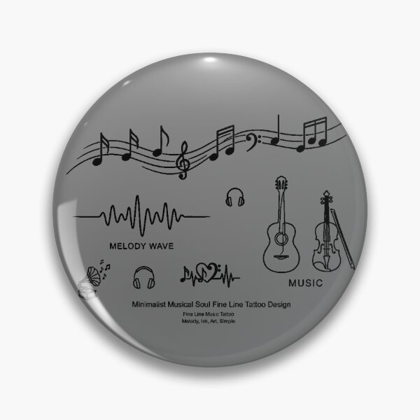 Item preview, Cyber Clasic Music Ink Minimalist Sound Wave Guitar Violin Fine Line Tattoo Design designed and sold by MCVersa2026.