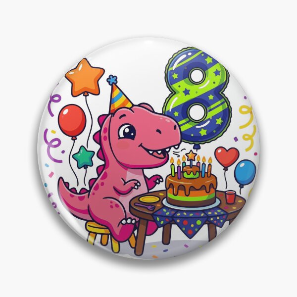 Item preview, 8th T-rex birthday dino lover sitting at the table designed and sold by Tronstell.