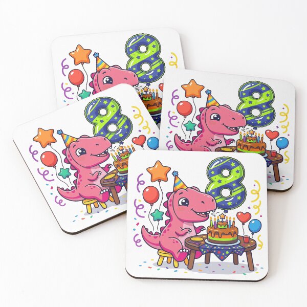 Item preview, 8th T-rex birthday dino lover sitting at the table designed and sold by Tronstell.