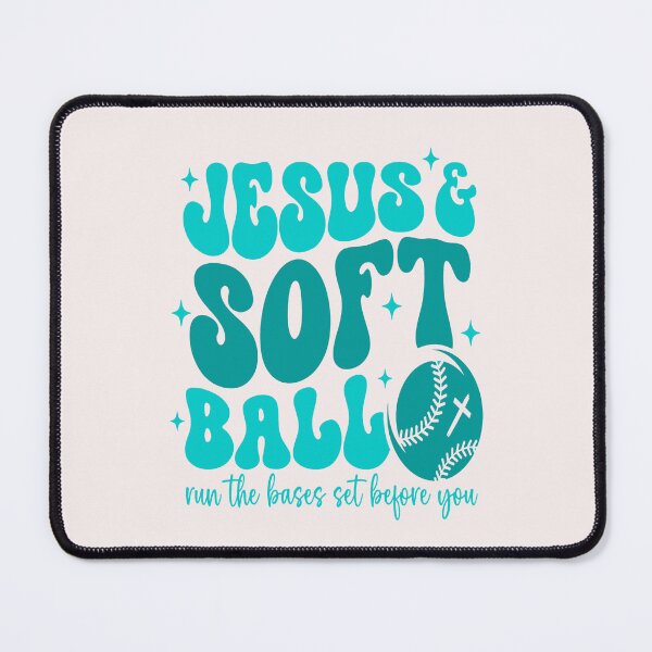 Item preview, Jesus And Softball Run The Bases Set Before You Christian Faith designed and sold by mari-kayden.