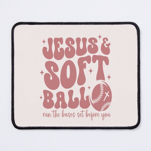 Item preview, Jesus And Softball Run The Bases Set Before You Christian Faith designed and sold by mari-kayden.