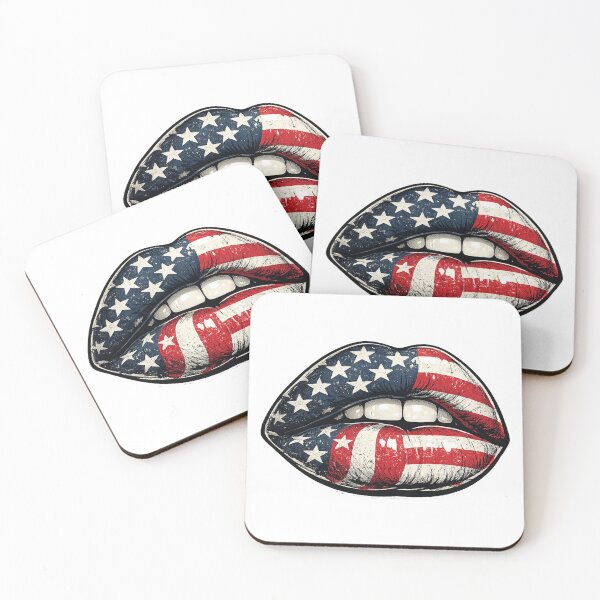 Item preview, American Flag Lips Patriotic Bold USA Design designed and sold by DjFreeq.