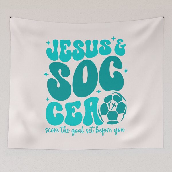 Item preview, Jesus And Soccer Score The Goal Set Before You Christian Faith designed and sold by mari-kayden.