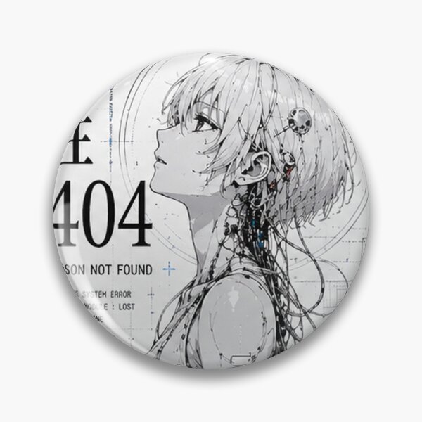Item preview, Reason 404 (理性404) - Cyberpunk Edition Monochrome Android Line Art designed and sold by Japan-kanji-ya.
