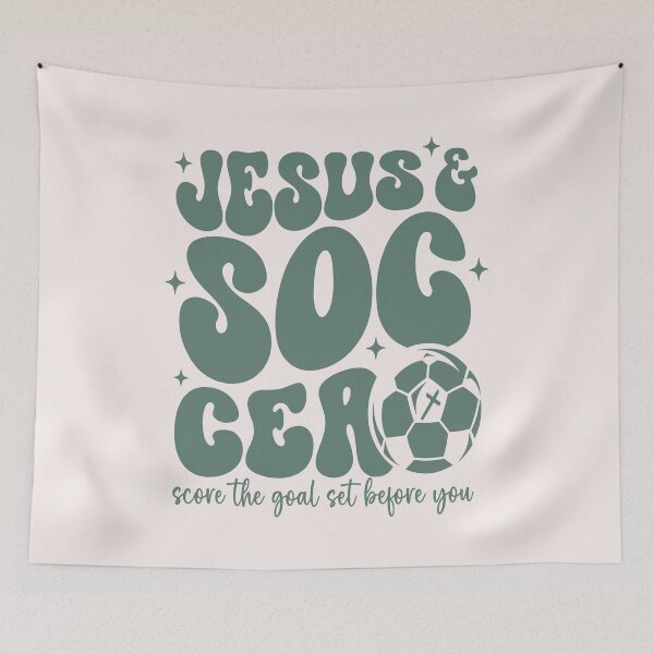 Item preview, Jesus And Soccer Score The Goal Set Before You Christian Faith designed and sold by mari-kayden.