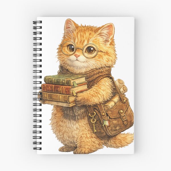 Item preview, Book Loving Cat Library Assistant designed and sold by KlyvoraPrints.