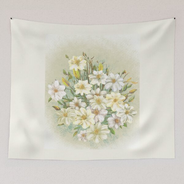 Item preview, White mountain roses bouquet painting designed and sold by Witseart.