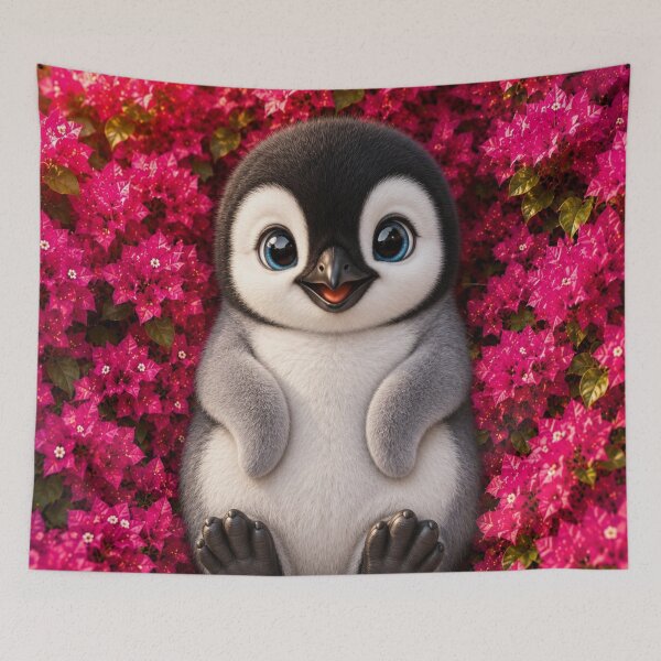 Item preview, Cute Baby Penguin in Pink Blossoms designed and sold by Pure Craft.
