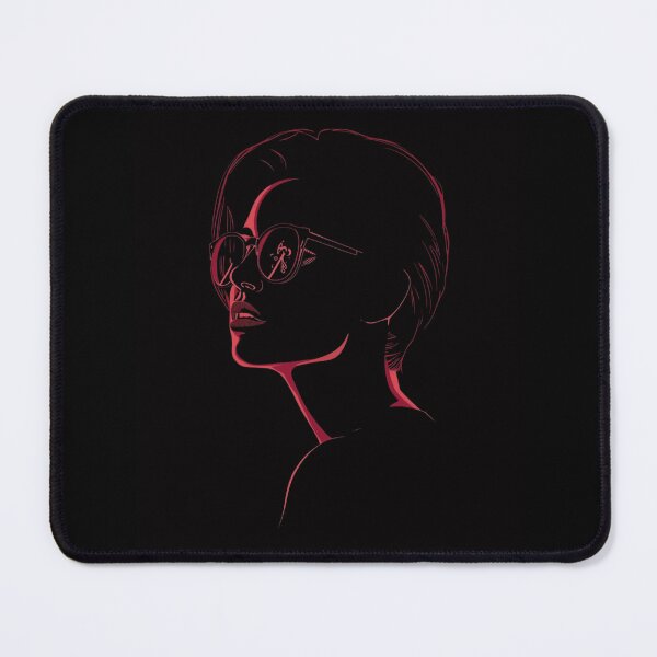 Item preview, Minimalist Neon Red Sunglasses Woman Vector Graphic designed and sold by ERODED SELF.