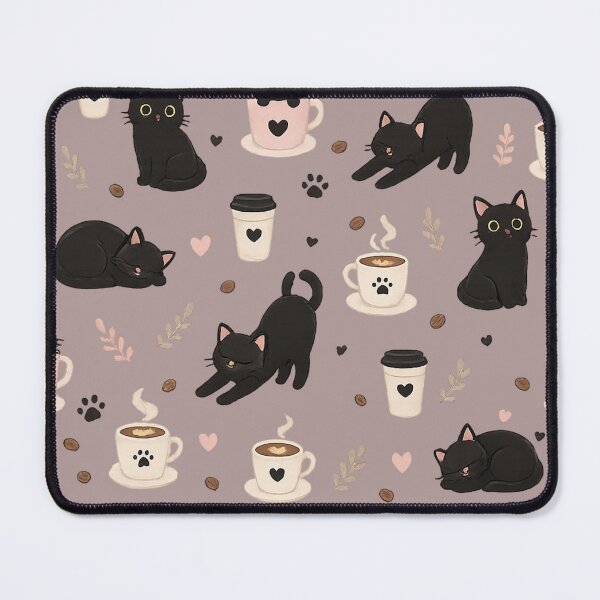 Item preview, Black Cat Coffee Pattern | Cute Cat Lover Seamless Blanket | Home Decor Design designed and sold by MimiSabu.
