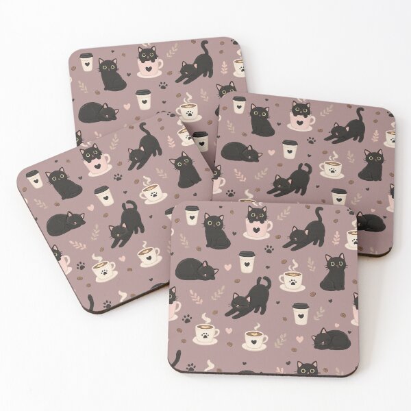 Item preview, Black Cat Coffee Pattern | Cute Cat Lover Seamless Blanket | Home Decor Design designed and sold by MimiSabu.