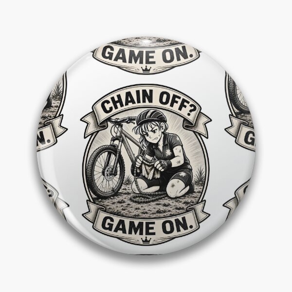 Item preview, Chain Off? Game On – Funny Cyclist Repair Humour  Vintage Retro Badge Tee designed and sold by Pedal & Pace.