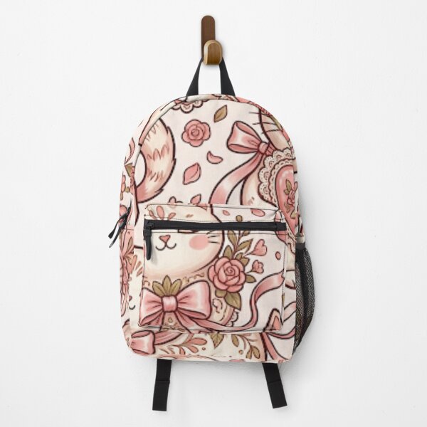 Item preview, Cute Kawaii Cats with Pink Roses Pattern designed and sold by Iampoji.