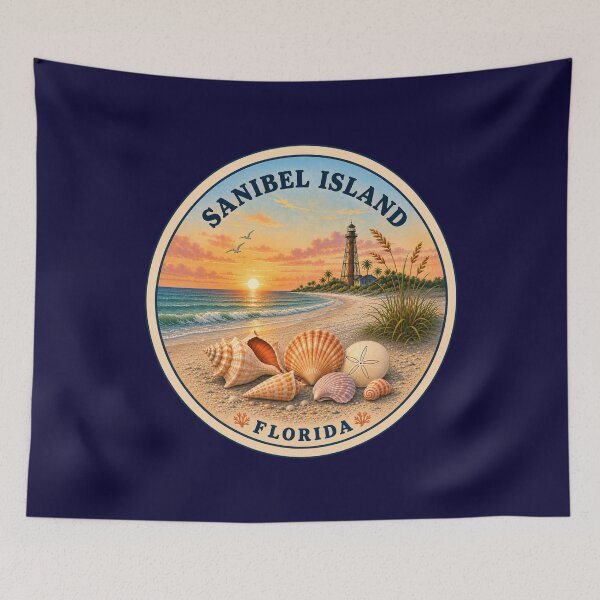 Item preview, Sanibel Island Florida Shelling Beach Vintage Travel Badge designed and sold by Swanny's Custom T-shirt and Gift Designs.