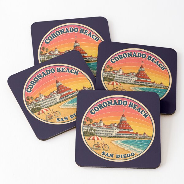 Artikelvorschau, Coronado Beach San Diego Hotel Del Vintage Reiseabzeichen entworfen und verkauft von Swanny's Custom T-shirt and Gift Designs.