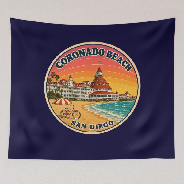 Item preview, Coronado Beach San Diego Hotel Del Vintage Travel Badge designed and sold by Swanny's Custom T-shirt and Gift Designs.