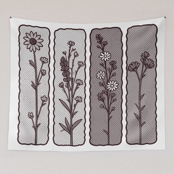 Item preview, Minimalist Retro Botanical Flower Pattern designed and sold by 0606PM.