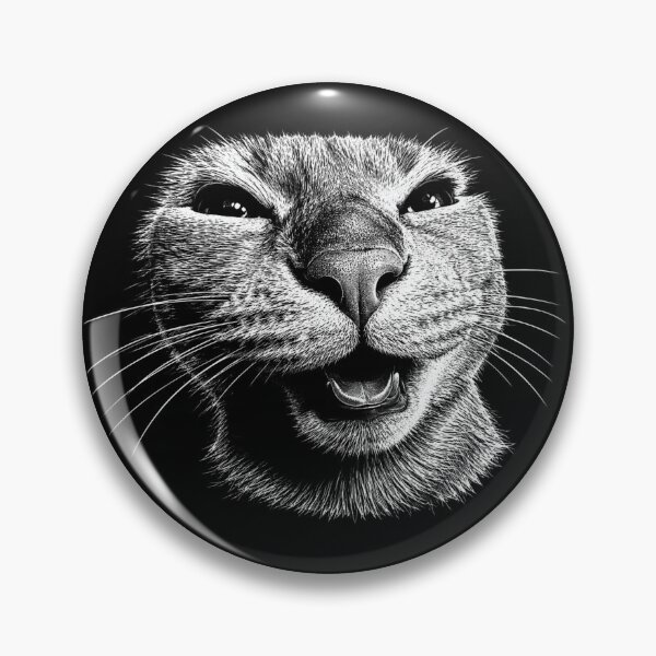 Item preview, Funny Cat Face Monochrome Animal Art designed and sold by Retro Moon Studio.