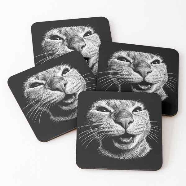 Item preview, Funny Cat Face Monochrome Animal Art designed and sold by Retro Moon Studio.
