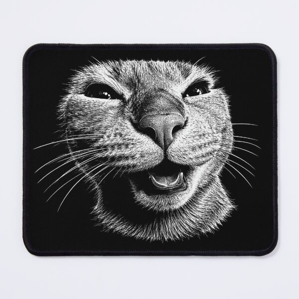 Item preview, Funny Cat Face Monochrome Animal Art designed and sold by Retro Moon Studio.