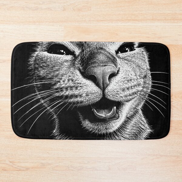 Item preview, Funny Cat Face Monochrome Animal Art designed and sold by Retro Moon Studio.