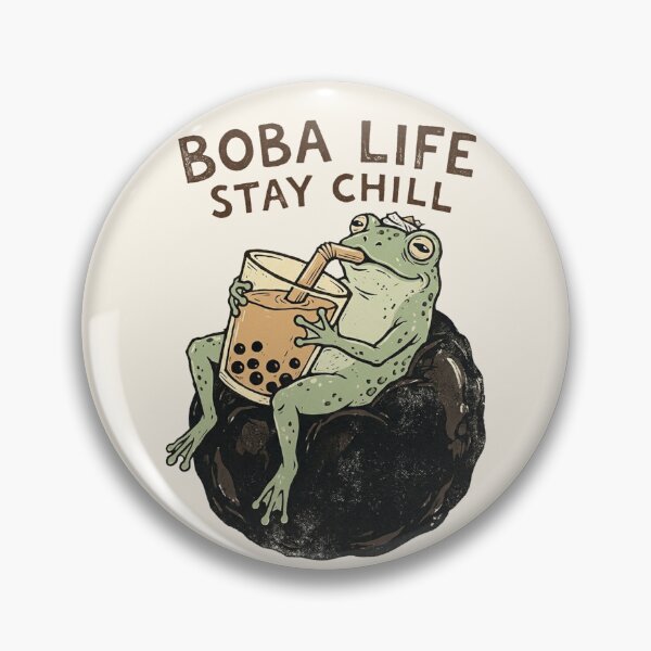 Item preview, Funny Vintage Boba Frog Milk Tea Woodblock designed and sold by DuckOddity.
