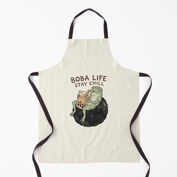 Item preview, Funny Vintage Boba Frog Milk Tea Woodblock designed and sold by DuckOddity.
