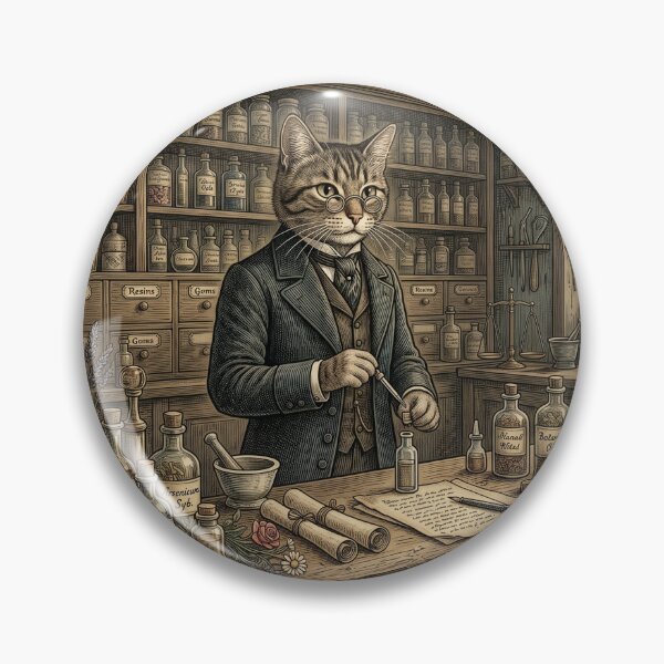 Item preview, Victorian Cat Apothecary Perfume Shop Illustration designed and sold by Purrlume.