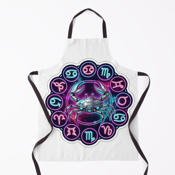 Item preview, Neon Cyberpunk Cancer Zodiac Wheel designed and sold by Zodiac Celestial Art.