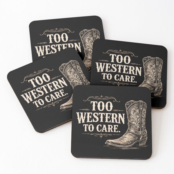 Item preview, Too Western To Care Vintage Cowboy Boot Graphic for Dark Apparel designed and sold by Anyshca.