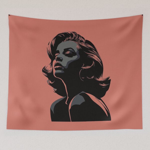 Item preview, Retro 1950s Noir Glamour Woman Vector Portrait designed and sold by ERODED SELF.