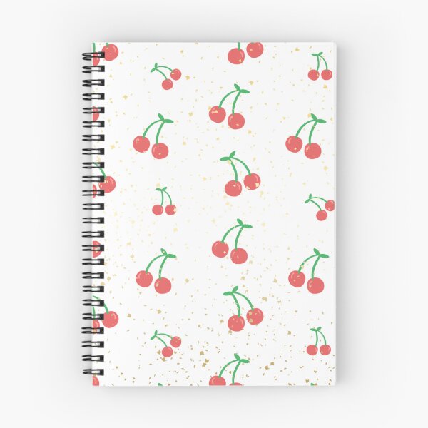 Item preview, Red Cherry Pattern White and Gold Aesthetic designed and sold by stickersbygwgw.
